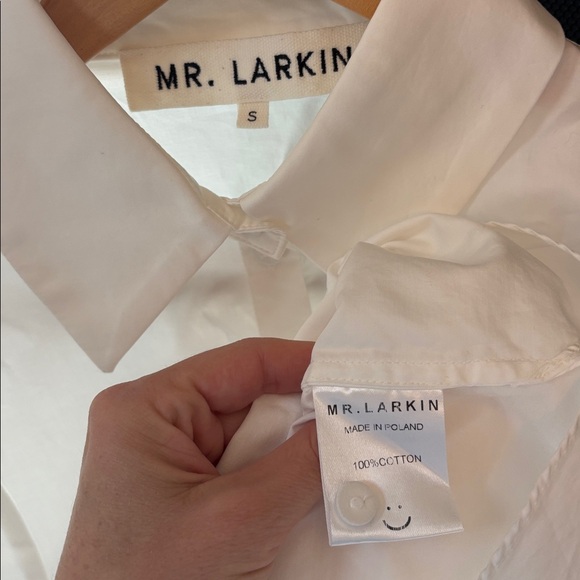 Mr. Larkin Lace Up White Button-Up Shirt - Picture 8 of 17